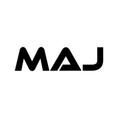 MAJ letter logo design with white background in illustrator, vector logo modern alphabet font overlap style. calligraphy designs for logo, Poster, Invitation, etc. - obrazy, fototapety, plakaty