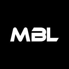 MBL letter logo design with black background in illustrator, vector logo modern alphabet font overlap style. calligraphy designs for logo, Poster, Invitation, etc.