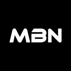 MBN letter logo design with black background in illustrator, vector logo modern alphabet font overlap style. calligraphy designs for logo, Poster, Invitation, etc.