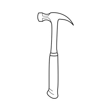 black and white hammer tool clip art preview