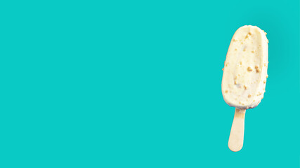 ice cream lolly popsicle chocolate walnut sweet dessert healthy food meal snack copy space food background rustic top view