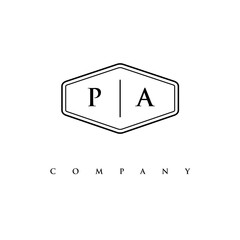 initial PA logo design vector