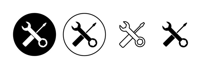 Repair tools icon set. tool icon vector. setting icon vector. Wrench and screwdriver. support, Service