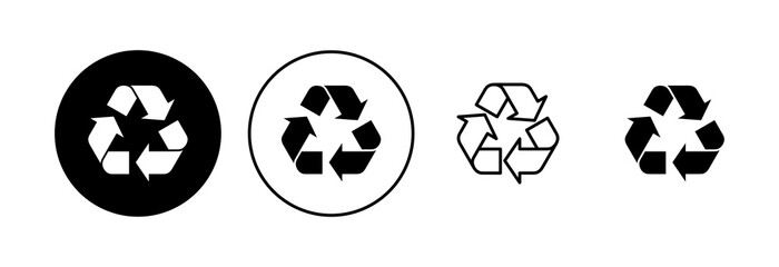 Recycle icon set. Recycling vector icon.