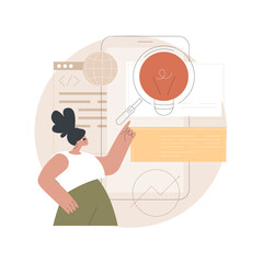 Copy optimization abstract concept vector illustration. Web text, shadow copy optimization algorithm, online business, boost traffic, target keywords, SEO writing method abstract metaphor.