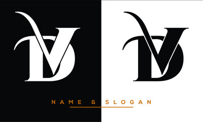 VD,  DV,  V,  D  Abstract Letters Logo Monogram - obrazy, fototapety, plakaty
