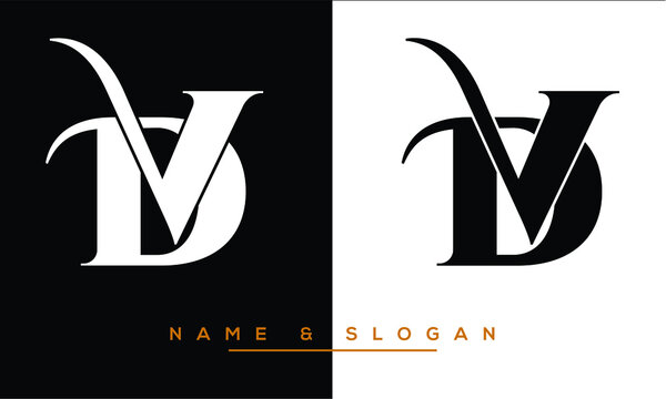 VD,  DV,  V,  D  Abstract Letters Logo Monogram