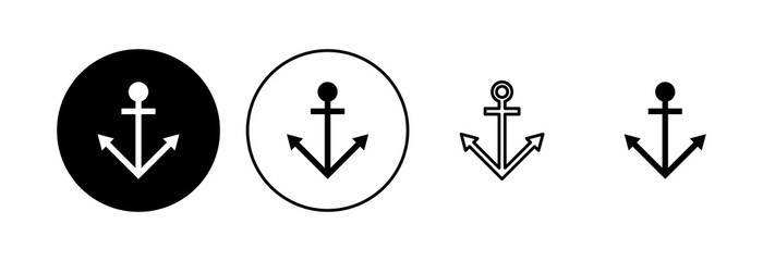 Anchor icon set. Anchor symbol logo. Anchor marine icon.