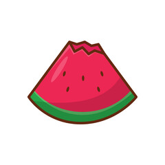 bitten watermelon vector illustration isolated on white background 