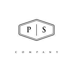 initial PS logo design vector