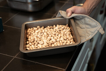Roasted cashew nuts fresh out of the oven