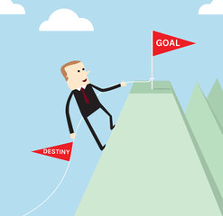 Obraz premium Business life of goal achievement, destiny and goal coceptual