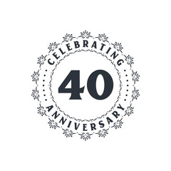 40 anniversary celebration, Greetings card for 40 years anniversary