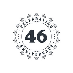 46 anniversary celebration, Greetings card for 46 years anniversary