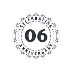 6 anniversary celebration, Greetings card for 6 years anniversary