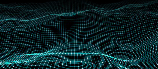 Obraz premium 抽象的な技術の背景 コンピューターマトリックス 粒子の未来的なサイバー背景 3Dレンダリング