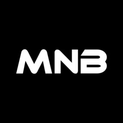 MNB letter logo design with black background in illustrator, vector logo modern alphabet font overlap style. calligraphy designs for logo, Poster, Invitation, etc.