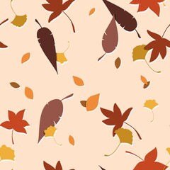 autumn leaves seamless pattern