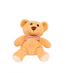 little cute isolated teddy bear with a bow
