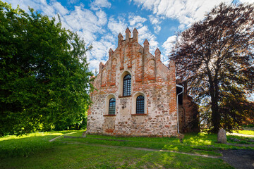 Fototapeta na wymiar Gross-Legitten Evangelical Lutheran Church in the Nekrasovo village, Kaliningrad Region