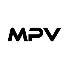 MPV letter logo design with white background in illustrator, vector logo modern alphabet font overlap style. calligraphy designs for logo, Poster, Invitation, etc.