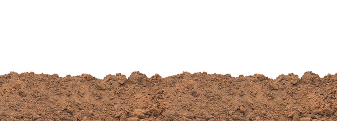 Pile soil  for planting isolated on white background.with clipping path