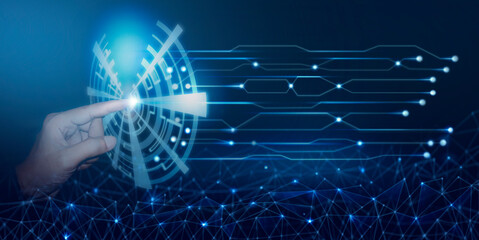 businessman hand working with modern digital the concept of the technologies and business in the industry and the progress of the computer industry