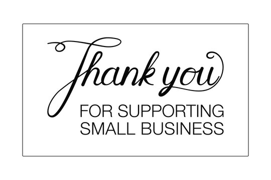 Thank you for supporting small business message for customer appreciation card