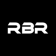 RBR letter logo design with black background in illustrator, vector logo modern alphabet font overlap style. calligraphy designs for logo, Poster, Invitation, etc.