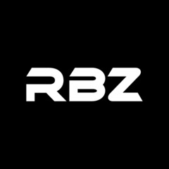 RBZ letter logo design with black background in illustrator, vector logo modern alphabet font overlap style. calligraphy designs for logo, Poster, Invitation, etc.