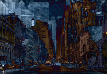 Obraz premium Urban Painting. 3D Rendering