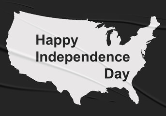 US Independence Day black and white vector concept. Happy 4th of July banner.