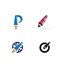 Pencil logo icon set