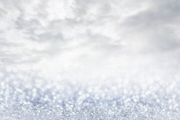 White,Silver glitter vintage lights background defocused for festivals and celebrations.
