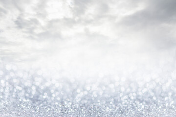 White,Silver glitter vintage lights background defocused for festivals and celebrations.