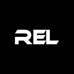 REL letter logo design with black background in illustrator, vector logo modern alphabet font overlap style. calligraphy designs for logo, Poster, Invitation, etc.