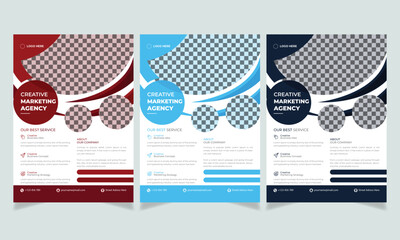 Business Corporate flyer template vector design, Geometric shape used for business poster layout, Business Company flyer, corporate banners, or leaflets. Graphic design layout with circle  - obrazy, fototapety, plakaty