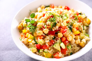 vegetarian couscous- semolina with zucchini, tomato and bell pepper