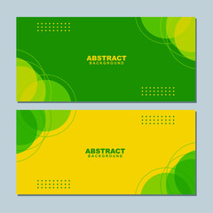 Illustration set vector of abstract business green and yellow background color with green and yellow element. Good to use for banner, social media template, poster and flyer template, etc