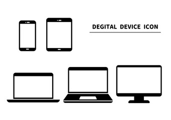 スマートフォン　パソコン　タブレット　アイコン　　セット - obrazy, fototapety, plakaty