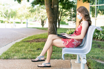 Covid: Girl Student Takes Web Based Class On Laptop