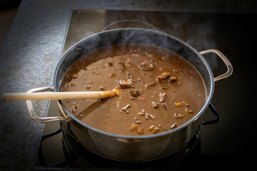 fresh cooking at home, venison goulash