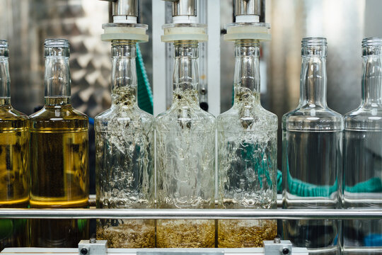 Glass Bottles Filled With Schnapps