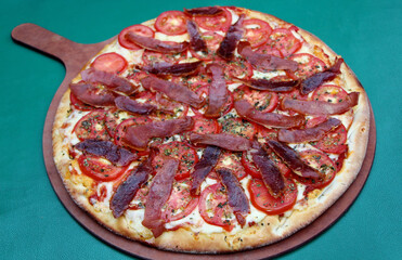 Parma ham Italian Pizza on a plate