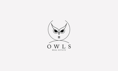 Owl logo and icon concept. Abstract owl logo design