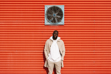 Portrait of a afro man on a urban wall