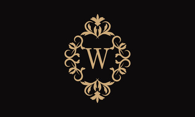Elegant logo for business. Exquisite company brand icon, boutique. Monogram with the letter W.