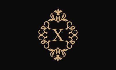 Elegant logo for business. Exquisite company brand icon, boutique. Monogram with the letter X.