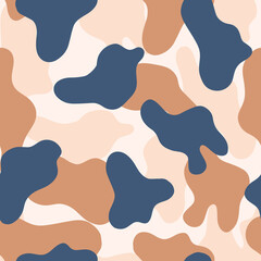 Modern abstract camouflage hand-drawn seamless pattern - for fabric, wrapping, textile, wallpaper, background.