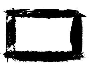 Grunge style frames black on white background